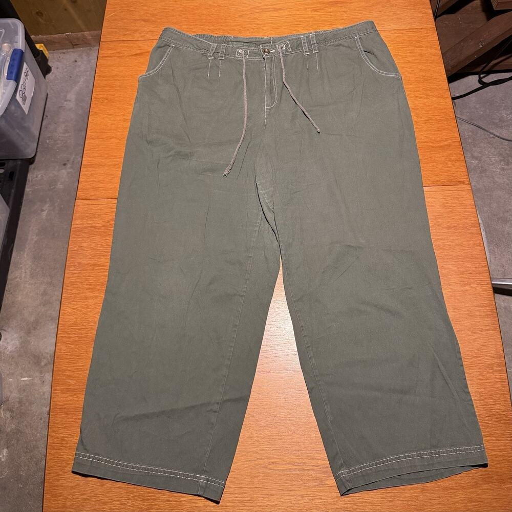 JMS Just My Size Pants 3X 44W 28L Olive Green Relaxed Fit Cotton